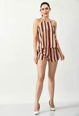 STRIPPED MULTI COLOR CAMI AND SHORTS JUMPSUIT - Waylene